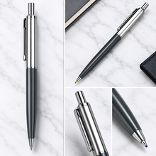 Ballpen Bazaar Metallic Glossy Silver & Gray Dual Colour Ball Pen with Silver Clip | Click Mechanism | Smooth Blue Ink | Premium Metal Writing Pen