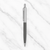 Ballpen Bazaar Metallic Glossy Silver & Gray Dual Colour Ball Pen with Silver Clip | Click Mechanism | Smooth Blue Ink | Premium Metal Writing Pen