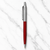 Ballpen Bazaar Metallic Glossy Silver & Maroon Ball Pen with Silver Clip | Click Mechanism | Smooth Blue Ink | Premium Writing Pen for Office School & Gifting