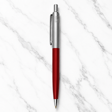 Ballpen Bazaar Metallic Glossy Silver & Maroon Ball Pen with Silver Clip | Click Mechanism | Smooth Blue Ink | Premium Writing Pen for Office School & Gifting