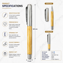 Wooden Finish Ball Pen with Silver Cap – Black Ink