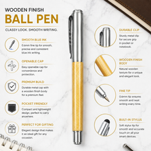 Wooden Roller Pen – Premium Openable | Blue Ink | BallPenBazaar