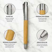 Wooden Roller Pen – Premium Openable | Blue Ink | BallPenBazaar