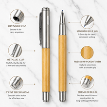 Wooden Roller Pen – Premium Openable | Blue Ink | BallPenBazaar