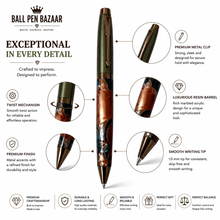 Metallic Red Designer Ball Pen – Gunmetal Cap | Blue Ink