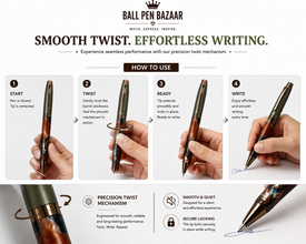 Metallic Red Designer Ball Pen – Gunmetal Cap | Blue Ink
