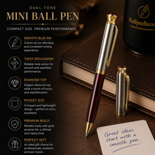 Metallic Glossy Designer Red & Silver Mini Ball Pen – Gold...