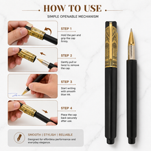Rectangle Matte Black Ball Pen with Designer Cap – Blue Ink