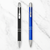 Ballpen Bazaar Set of 2 Click Ball Pens – Glossy Black & Blue Metal Body with Silver Clip | Blue Ink Writing Pens