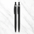 Ballpen Bazaar Set of 2 Matte Black Ball Pens with Black Clip | Click Mechanism | Smooth Blue Ink Writing Pens for Office, School & Daily Use