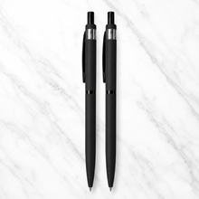 Set of 2 Matte Black Body Ball Pens – Click Mechanism | Blue Ink