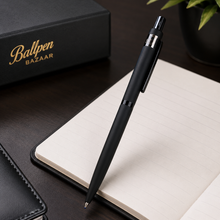 Set of 2 Matte Black Body Ball Pens – Click Mechanism | Blue Ink