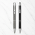 Ballpen Bazaar Set of 2 Metallic Glossy Black & Gray Click Ball Pens with Silver Clip | Smooth Blue Ink Writing Pens