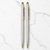 Ballpen Bazaar Set of 2 Stylus Silver Metal Ball Pens with Gold Clip | Twist Mechanism | Blue Ink
