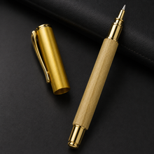 Set of 2 Wooden Body Ball Pens with Silver & Gold Cap – Blue Ink 