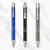 Ballpen Bazaar Set of 3 Metallic Ball Pens – Black, Blue & Gray Body with Silver Clip | Click Mechanism | Blue Ink