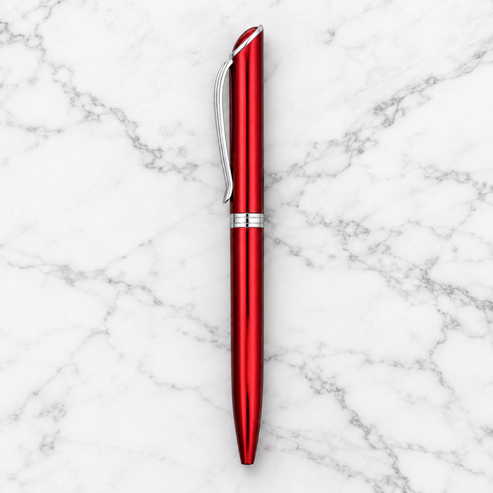 Set of 3 Metallic Glossy Twist Metal Ball Pens – Blue, Red & Black, Blue Ink, 3 Free Refills, Executive Gift Pen Se — Ballpen Bazaar