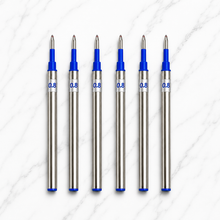 Set of 6 Roller Pen Refills 0.8mm Blue Ink | Smooth Writing