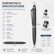 Stylus Matte Gunmetal Mini Ball Pen – Twist Mechanism | Blue Ink