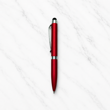 Stylus Matt Red Mini Ball Pen – Silver Clip | Blue Ink Twist Pen