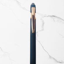 Ballpen Bazaar Stylus Matte Black Ball Pen with Glossy Rose Gold Clip | Click Mechanism | Smooth Blue Ink | Premium Metal Body Pen for Office, School & Corporate Gifting