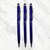 Ballpen Bazaar Stylus Metallic Glossy Blue Ball Pen with Silver Clip Twist Mechanism Blue Ink Set of 3