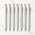 Ballpen Bazaar Stylus Metallic Glossy Silver Ball Pen Set of 7 | Gold Clip Twist Mechanism | Smooth Blue Ink Writing Pen | Premium Metal Stylus Pen for Office School Business Gift