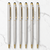 Ballpen Bazaar Stylus Metallic Glossy Silver Ball Pen with Gold Clip | Twist Mechanism | Blue Ink | Premium Metal Touch Pen | Pack of 6