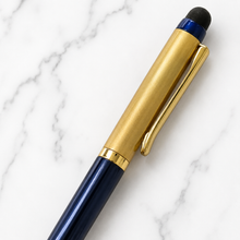 Metallic Glossy Blue & Gold Dual Tone Mini Ball Pen – Gold...