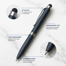 Stylus Matte Gray Mini Ball Pen – Silver Clip | Twist Mechanism 