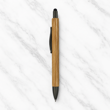 Ballpen Bazaar Stylus Wooden Finish Ball Pen with Silver Clip | Click Mechanism | Smooth Blue Ink | Touchscreen Stylus Pen for Office School & Daily Use