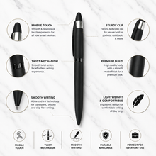 Black Body Ball Pen with Black Clip – Twist Mechanism | Cross Type Blue Ink