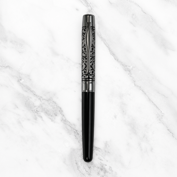 Black Body Silver Cap Ball Pen – Blue Ink | BallPenBazaar