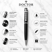 Black Body Ball Pen – Doctor Silver Clip | Twist Mechanism
