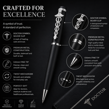 Black Body Ball Pen – Doctor Silver Clip | Twist Mechanism