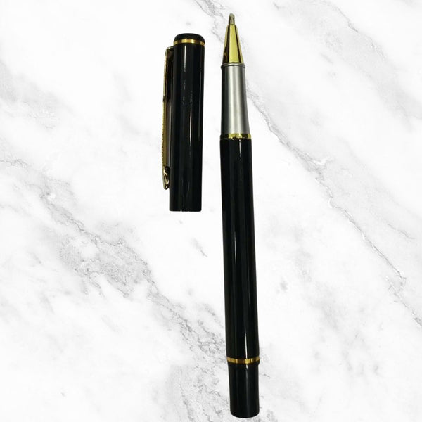Black Body Ball Pen with Golden Clip – Openable Mechanism | Smooth Writing Blue Ink