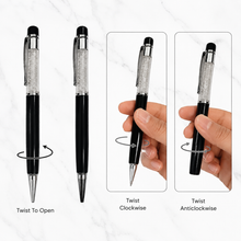 Black Diamond Pen – Elegant Design | Smooth Writing with Mini VT Refill Blue Ink