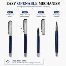 Elegant Blue and Silver Ball Pen – Black Ink | BallPenBazaar