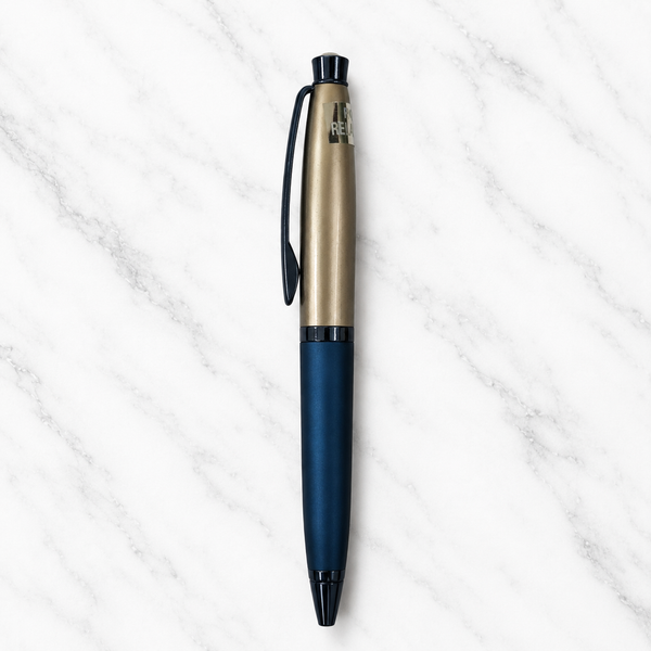 Gunmetal and Blue Twist Ball Pen – Black Ink | BallPenBazaar