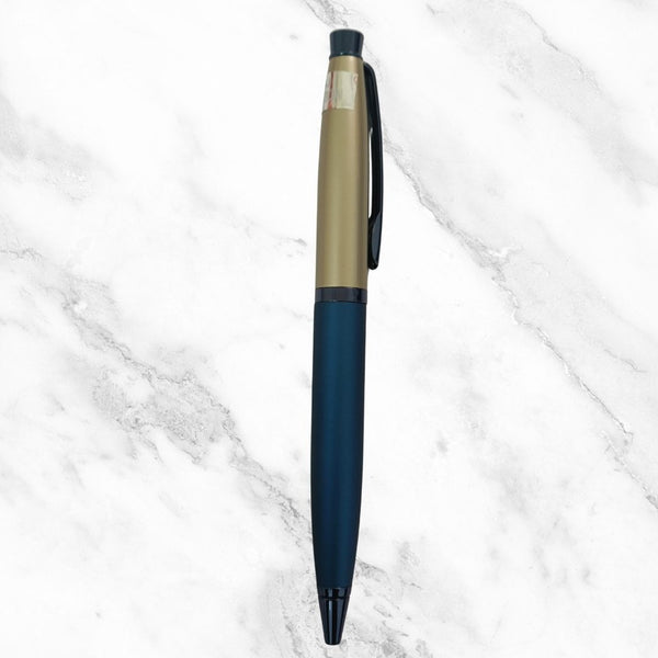 Blue and Silver Ball Pen with Blue Clip – Twist Mechanism | Smooth Writing with Glycer 0.6mm Blue Ink