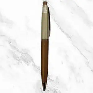 Brown and Silver Ball Pen – Twist Mechanism | Smooth Writing Blue Ink