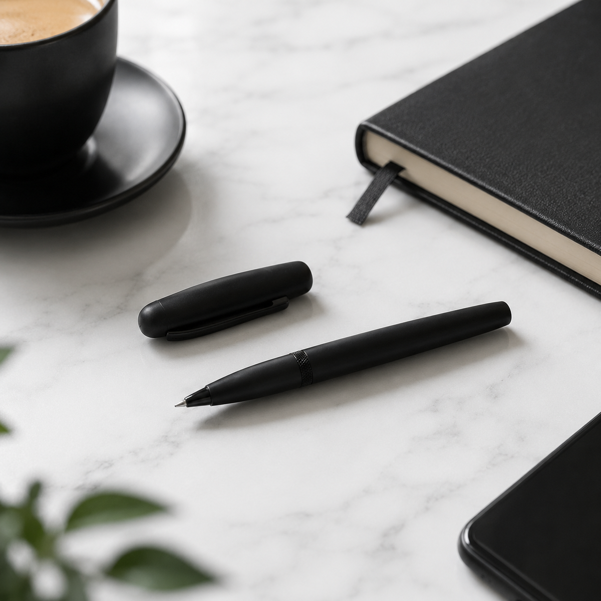 Matt black magnetic cap ball pen product image