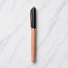 Ballpen Bazaar Metallic Glossy Rose Gold Ball Pen with Black Cap & Rose Gold Clip | Openable Mechanism | Blue Ink | 1 Pen + 1 Free Refill