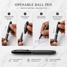 Ballpen Bazaar Metallic Glossy Gunmetal Colour Ball Pen with Black Cap & Gunmetal Clip | Openable Metal Ball Pen | Blue Ink | 1 Pen + 1 Free Refill