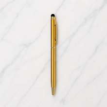 Ballpen Bazaar Stylus Metallic Glossy Gold Ball Pen | Gold Clip Twist Mechanism | Blue Ink | 1 Pen + 1 Free Refill | Name Engraving Available