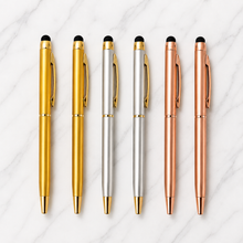 Ballpen Bazaar Set of 06 Stylus Metallic Gold Silver Rose Gold Twist Ball Pens with Free Refills | Premium Metal Blue Ink Pens