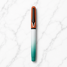 Ballpen Bazaar Matt White & Green Dual Colour Ball Pen with Orange Magnetic Cap & Black Clip | Openable Mechanism | Tiranga Shade Independence Day Special | Black Ink | 1 Pen + 1 Extra Refill