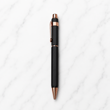 Ballpen Bazaar Matt Black Metal Ball Pen with Copper Designer Clip | Twist Mechanism | Blue Ink | 1 Pen + 1 Free Refill | Premium Executive Writing Pen