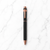 Ballpen Bazaar Matt Black Metal Ball Pen with Copper Designer Clip | Twist Mechanism | Blue Ink | 1 Pen + 1 Free Refill | Premium Executive Writing Pen