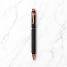 Ballpen Bazaar Matt Black Metal Ball Pen with Copper Designer Clip | Twist Mechanism | Blue Ink | 1 Pen + 1 Free Refill | Premium Executive Writing Pen